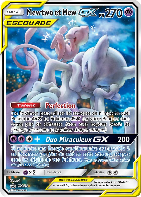 Mewtwo et Mew GX SM191 - Promos Soleil & Lune - Carte Pokémon