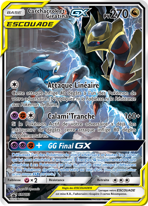 Carchacrok et Giratina GX SM193 - Promos Soleil & Lune - Carte Pokémon