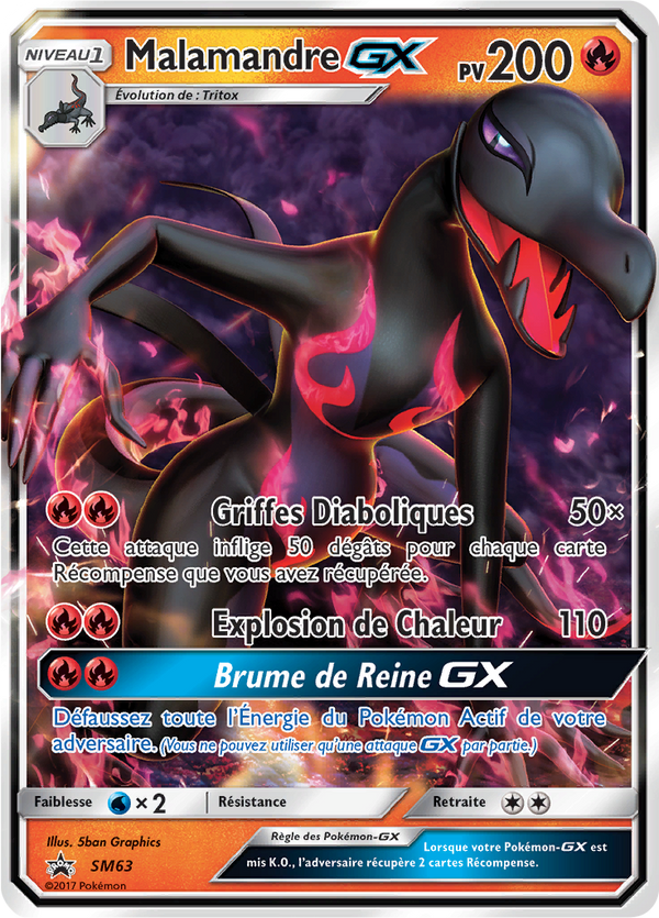 Malamandre GX SM63 - Promos Soleil & Lune - Carte Pokémon
