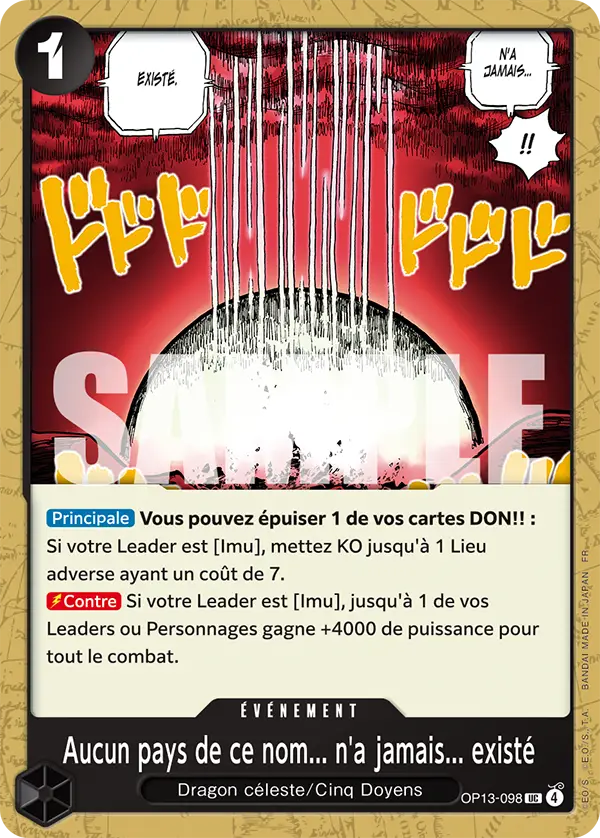 OP13-098 - Aucun pays de ce nom... n'a jamais... existé