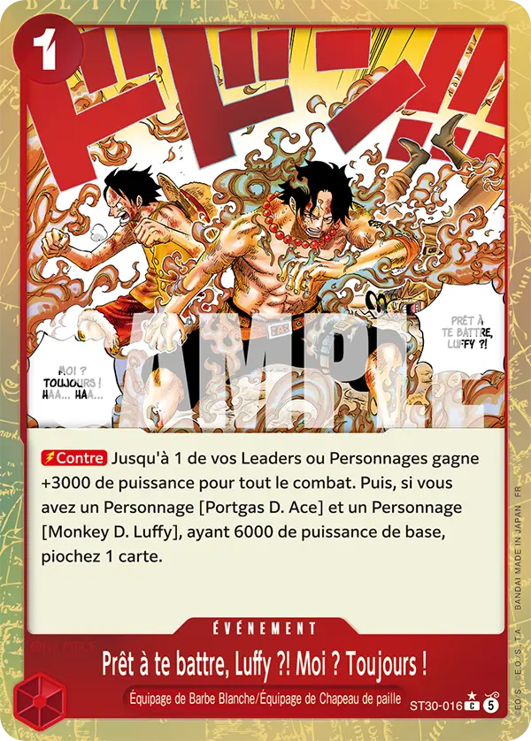 ST30-016 - Prêt à te battre, Luffy ?! Moi ? Toujours ! V2