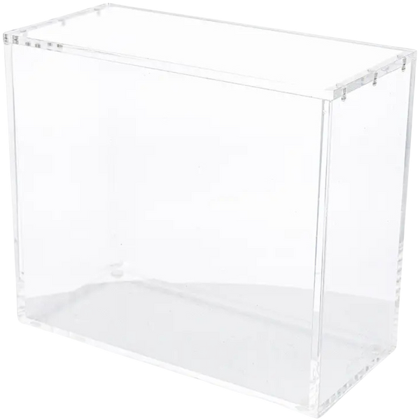 Boîtier acrylique Phoenix Shield vide, vue de trois quarts avec son couvercle en place