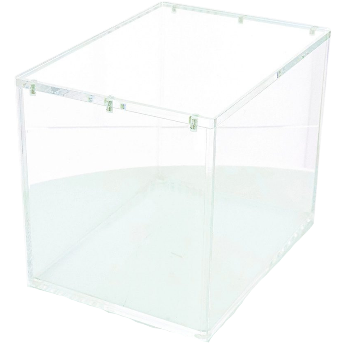 Boîtier acrylique Phoenix Shield vide, vue de trois quarts avec son couvercle en place