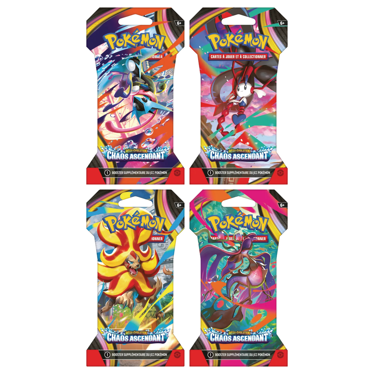 Artset Pokémon Chaos Ascendant : les 4 blisters scellés du set