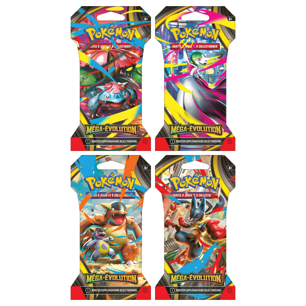 Artset Pokémon Méga-Évolution : les 4 blisters scellés du set