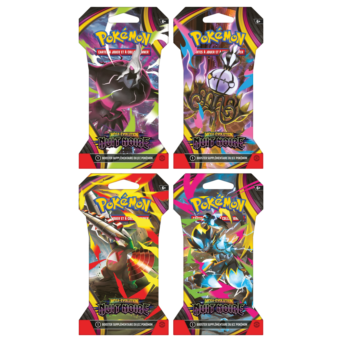 Artset Pokémon Nuit Noire : les 4 blisters scellés du set