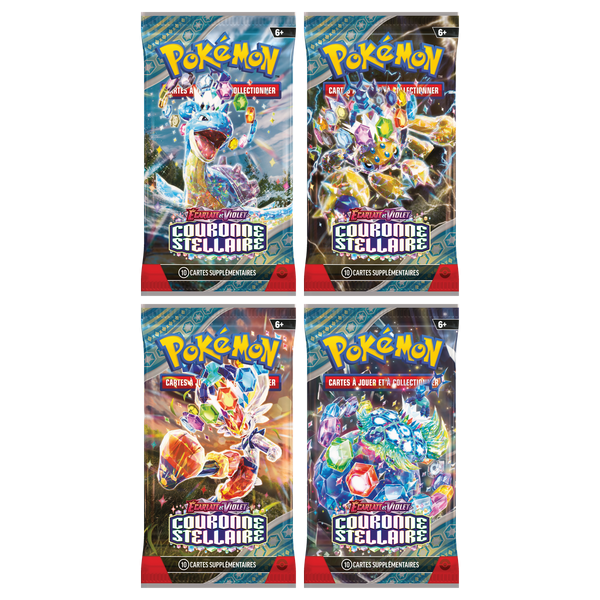 Artset Pokémon Couronne Stellaire : les 4 boosters scellés du set