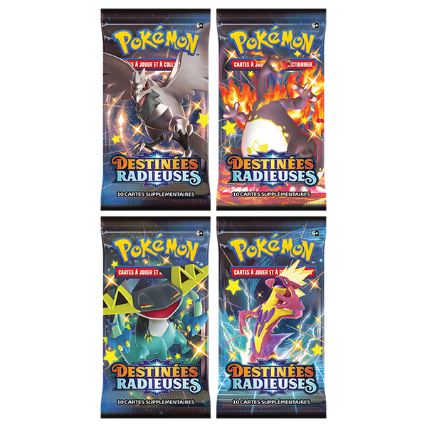 Artset Pokémon Destinées Radieuses : les 4 boosters scellés du set