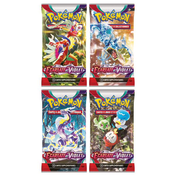 Artset Pokémon Écarlate et Violet : les 4 boosters scellés du set