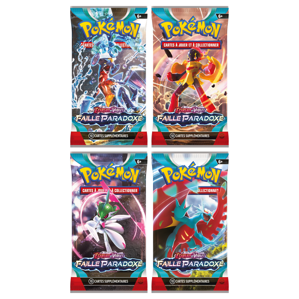 Artset Pokémon Faille Paradoxe : les 4 boosters scellés du set