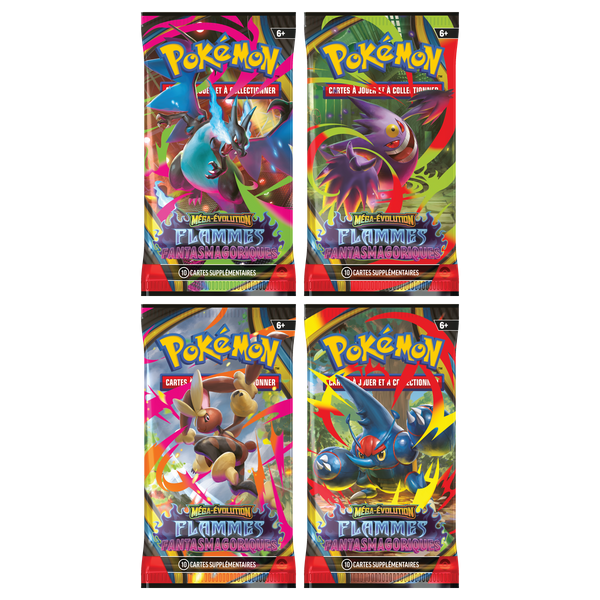 Artset Pokémon Flammes Fantasmagoriques : les 4 boosters scellés du set