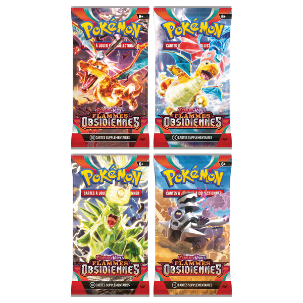 Artset Pokémon Flammes Obsidiennes : les 4 boosters scellés du set