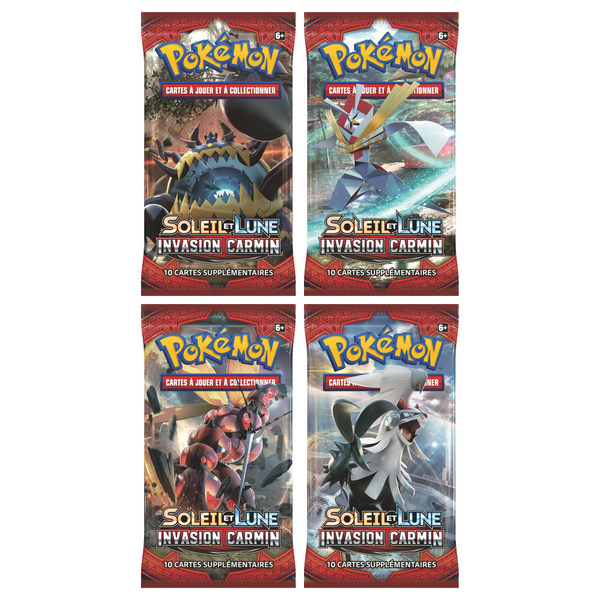 Artset Pokémon Invasion Carmin : les 4 boosters scellés du set