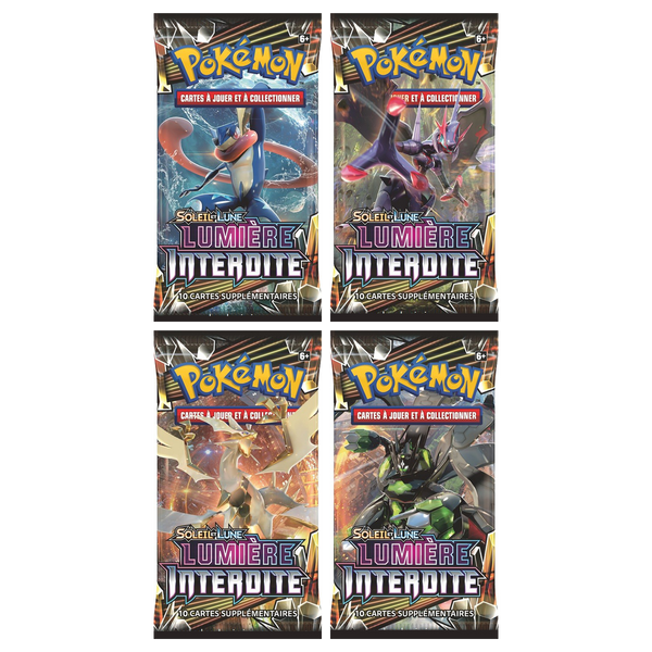 Artset Pokémon Lumière Interdite : les 4 boosters scellés du set