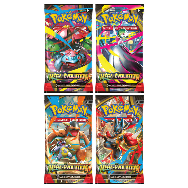 Artset Pokémon Méga-Évolution : les 4 boosters scellés du set