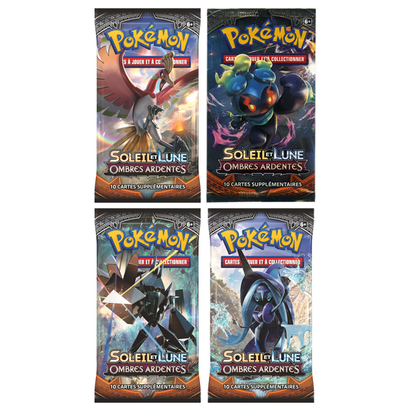 Artset Pokémon Ombres Ardentes : les 4 boosters scellés du set