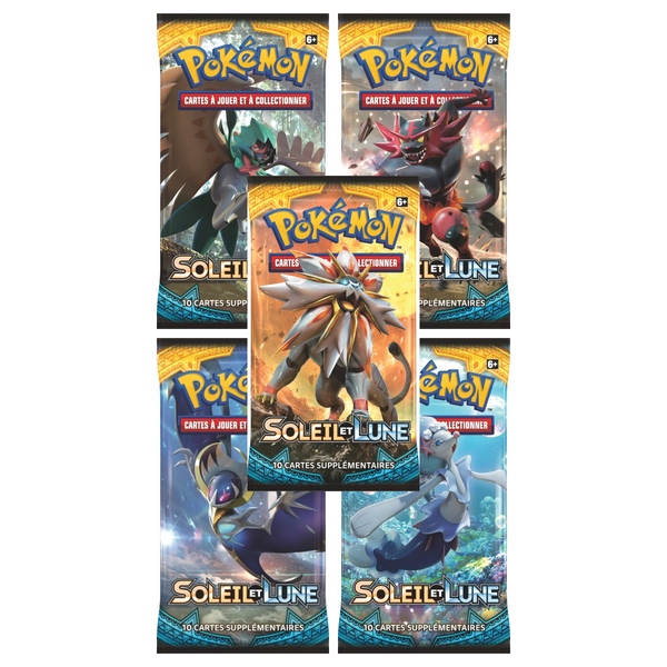 Artset Pokémon Soleil et Lune : les 5 boosters scellés du set