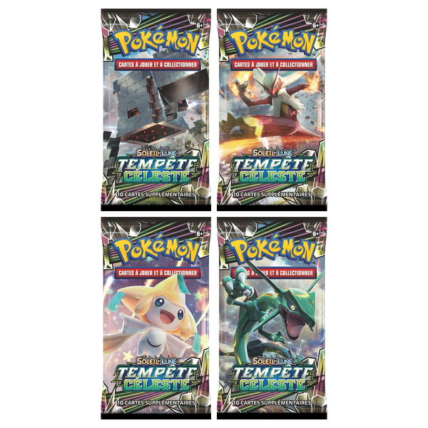 Artset Pokémon Tempête Céleste : les 4 boosters scellés du set