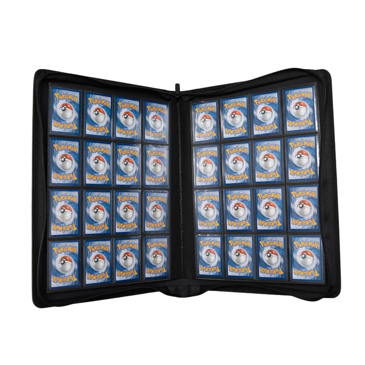 Classeur zip 640 cartes TCG-Collection ouvert avec emplacements 4x4