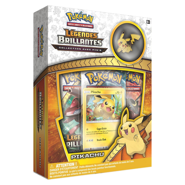 Collection avec pin's Légendes Brillantes Pikachu Pokémon, version française
