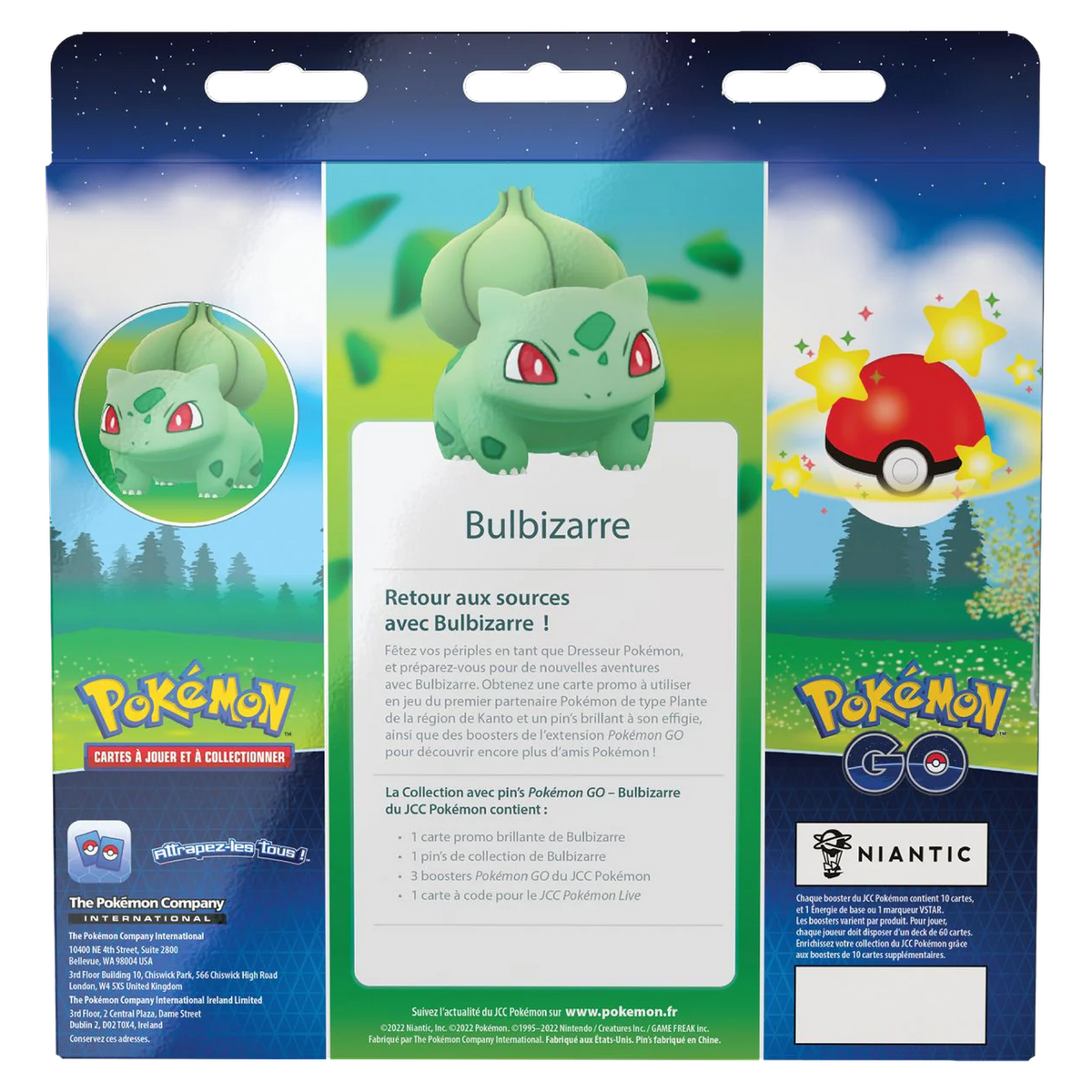 Dos de la Collection avec pin's Pokémon GO Bulbizarre