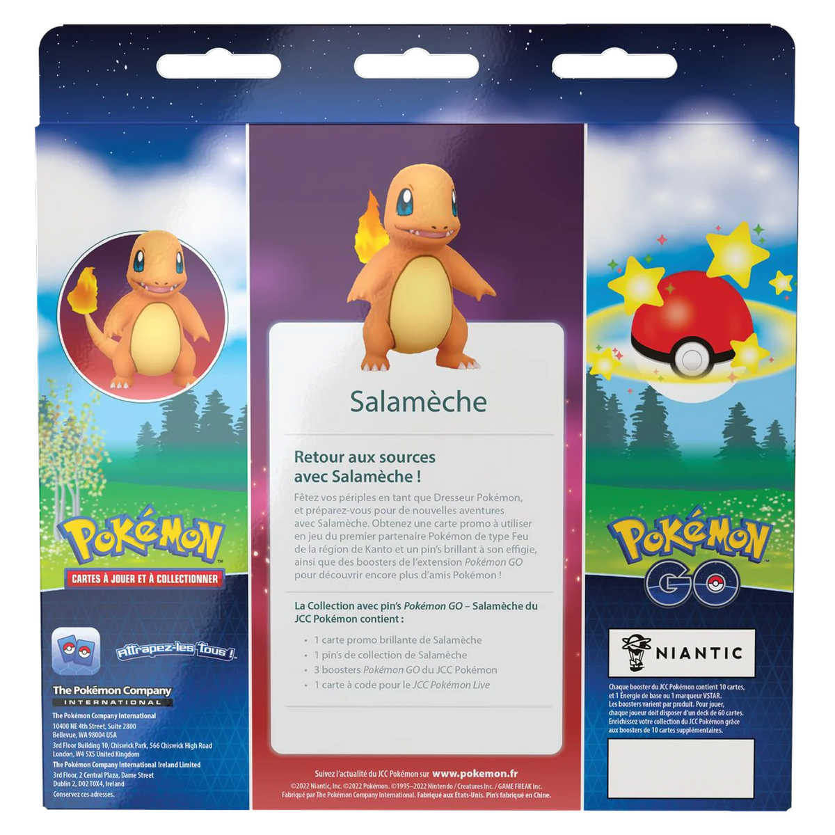 Dos de la Collection avec pin's Pokémon GO Salamèche