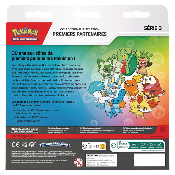 Dos de la Collection Illustration Premiers Partenaires Série 3, contenu détaillé