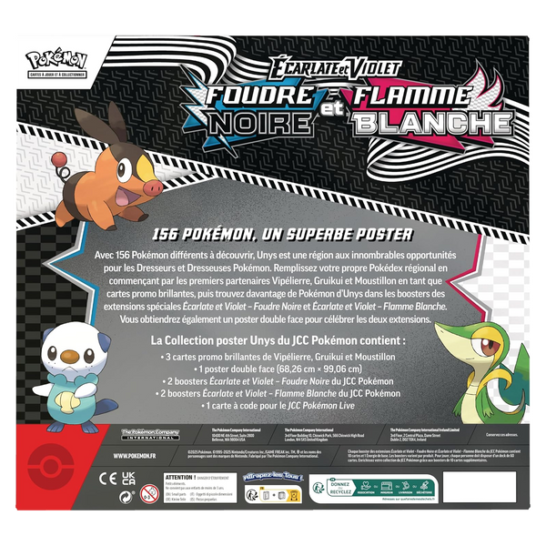 Dos du Coffret Collection Poster Unys Pokémon, contenu détaillé