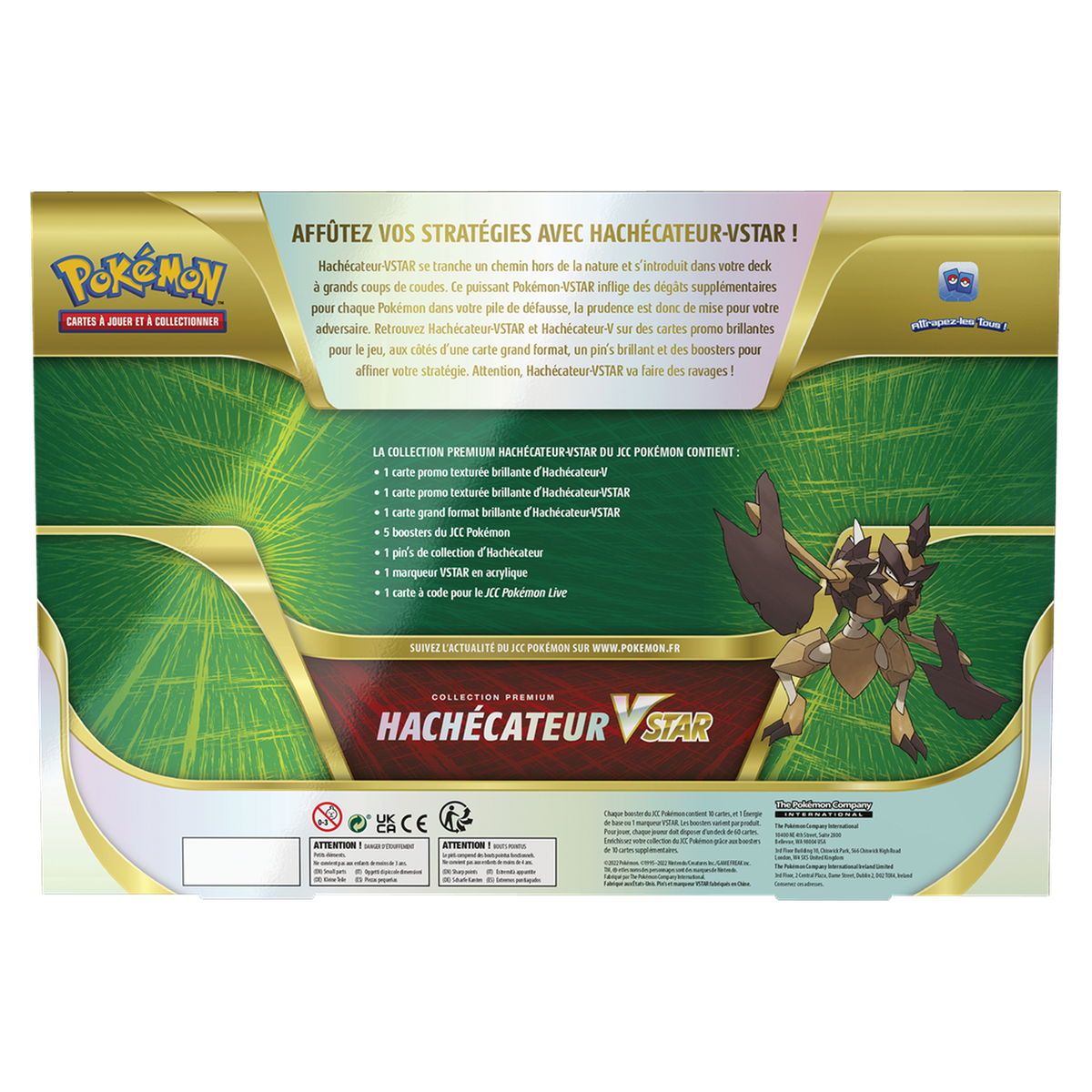 Dos de la Collection Premium Hachécateur-VSTAR, contenu détaillé