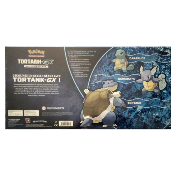 Dos du Coffret Collection Premium Tortank-GX Pokémon, contenu détaillé