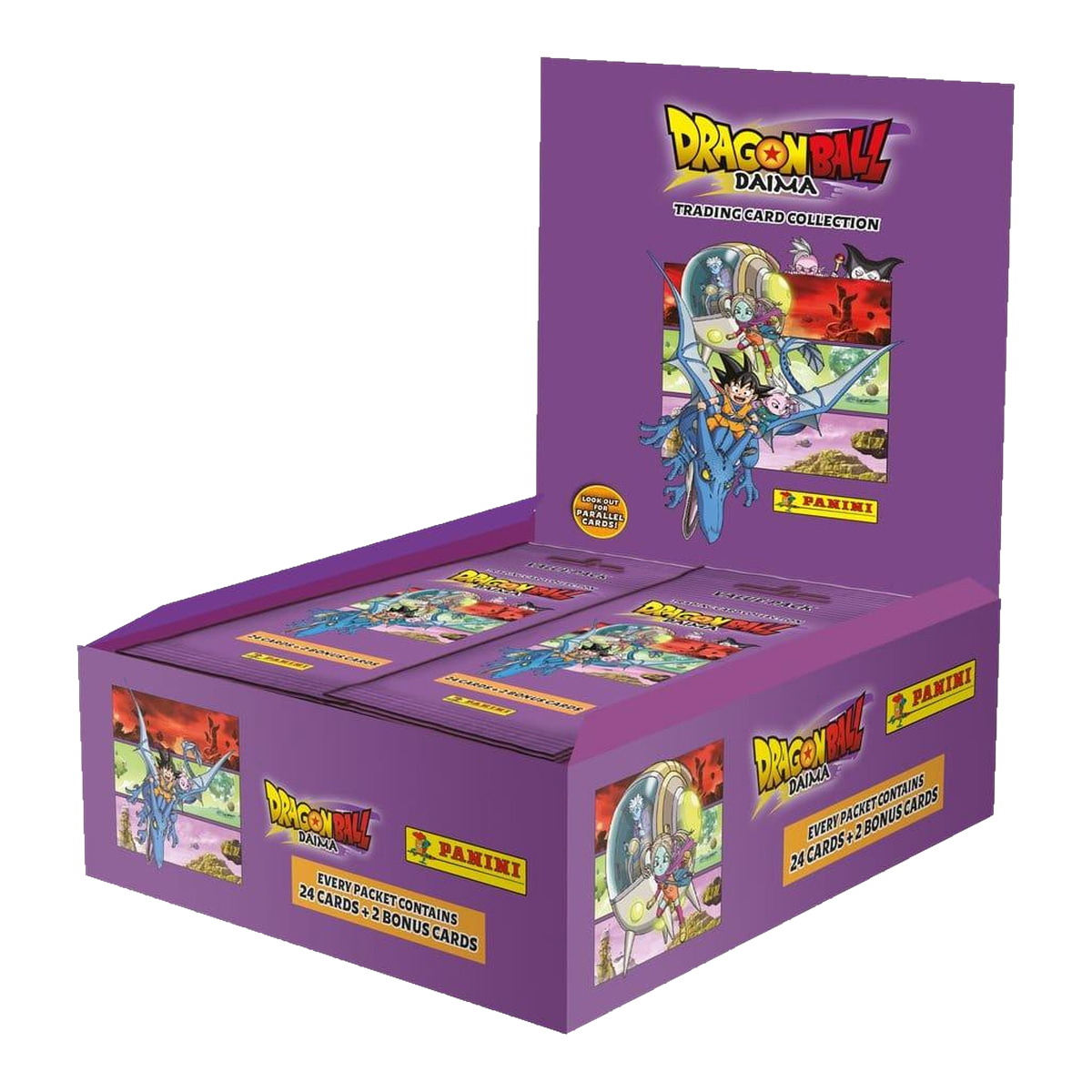 Boîte Panini Dragon Ball Daima, 10 boosters de 24 cartes plus 2 cartes bonus
