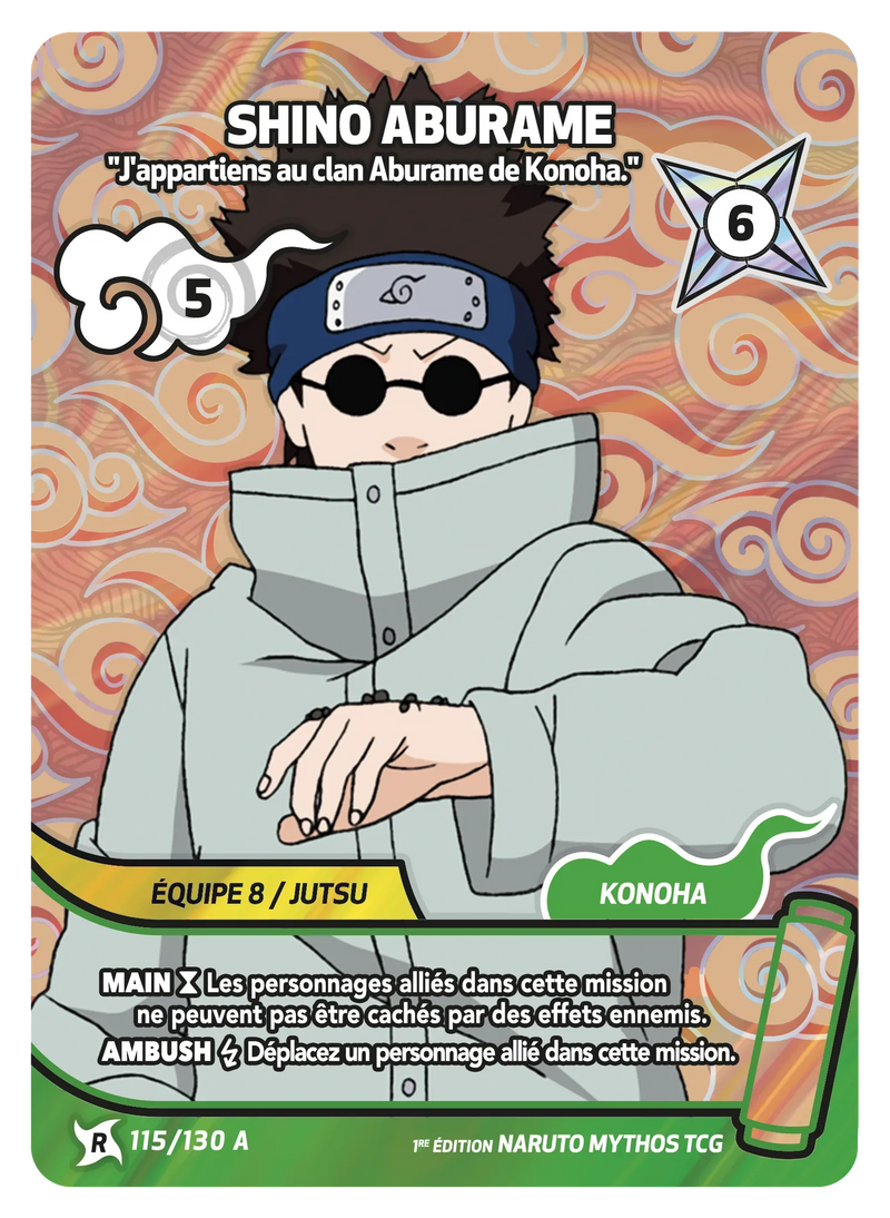 115/130 A - Shino Aburame - J'appartiens au clan Aburame de Konoha.