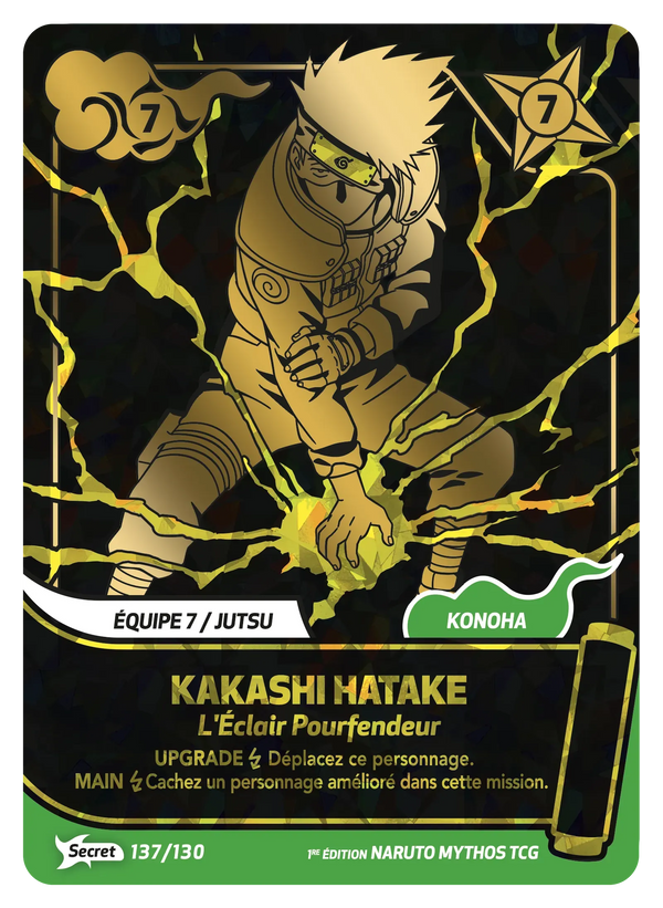Kakashi Hatake - L'Éclair Pourfendeur (Naruto Mythos 137/130 Secrète)