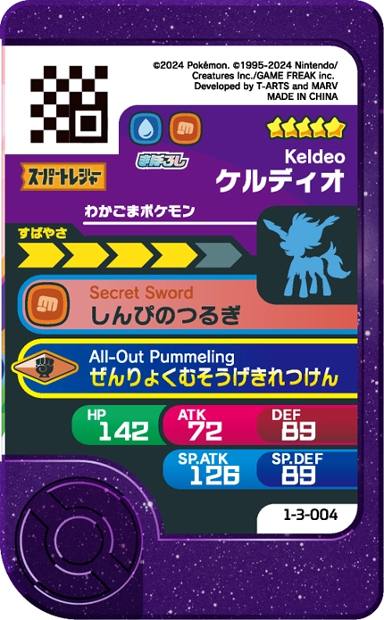 Frienda Pick Keldeo (1-3-004) verso Pokémon Frienda Original Set 3