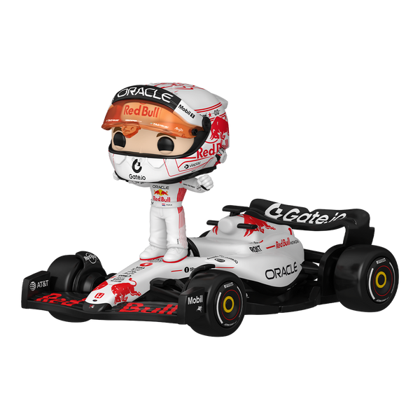 Figurine POP! Rides Max Verstappen sur sa Red Bull Racing blanche
