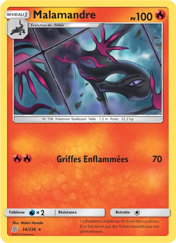 Malamandre — Carte Pokémon 34 Harmonie des Esprits