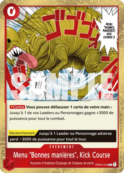OP04-016 - Menu "Bonnes manières", Kick Course