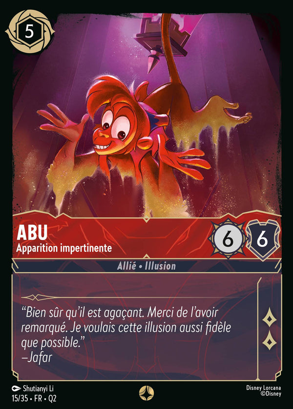 Abu - Apparition impertinente — Carte Disney Lorcana 15 Quête des Illumineurs: Vol au palais