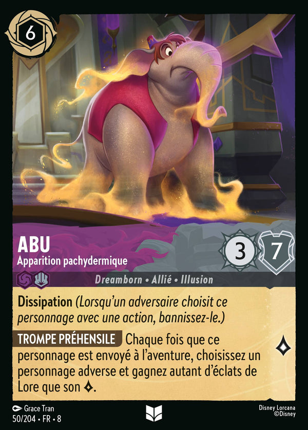 Abu - Apparition pachydermique — Carte Disney Lorcana 50 Le Règne de Jafar