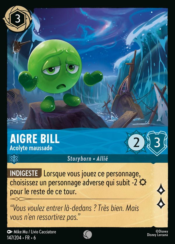 Aigre Bill - Acolyte maussade — Carte Disney Lorcana 147 La Mer Azurite