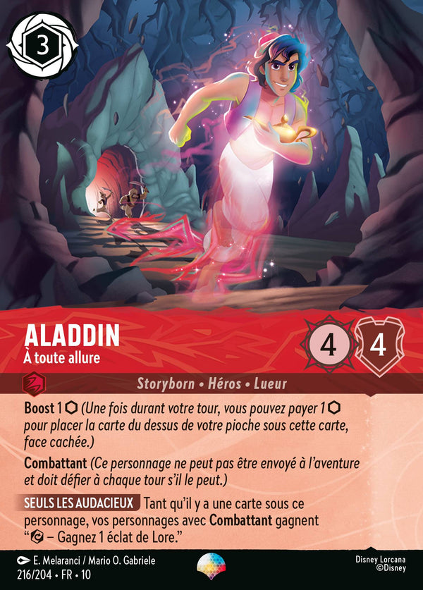 Aladdin - À toute allure — Carte Disney Lorcana 216 Lueurs dans les Profondeurs