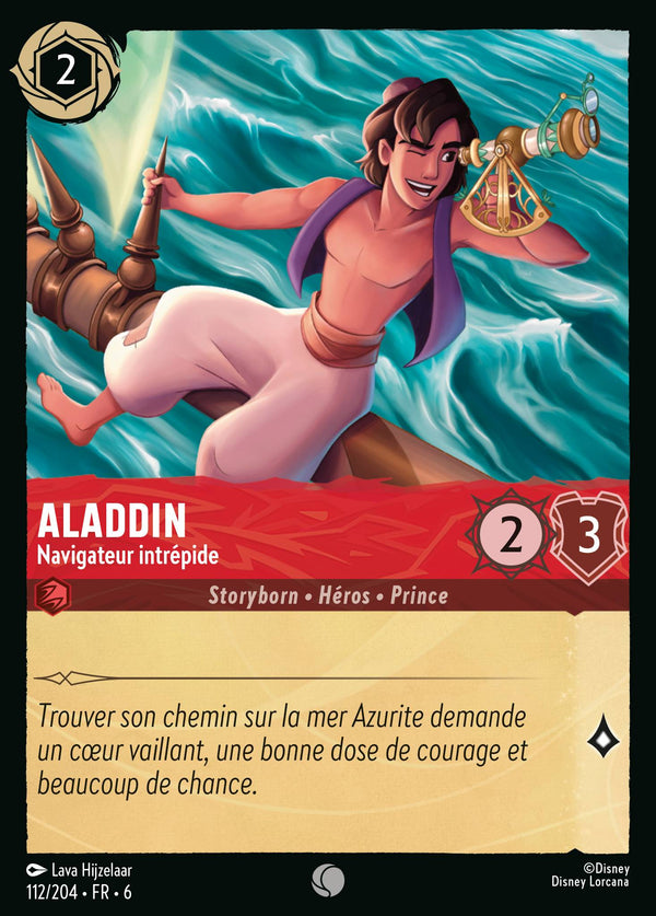 Aladdin - Navigateur intrépide — Carte Disney Lorcana 112 La Mer Azurite