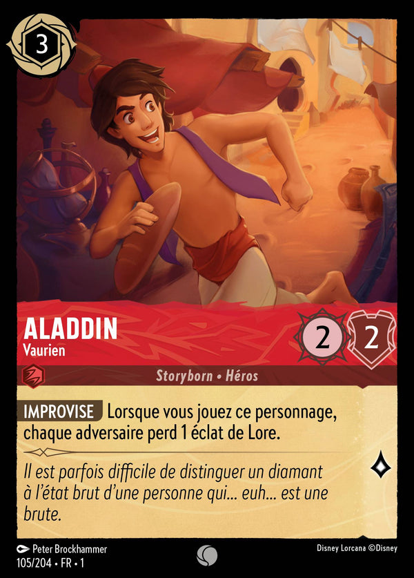 Aladdin - Vaurien — Carte Disney Lorcana 105 Premier Chapitre
