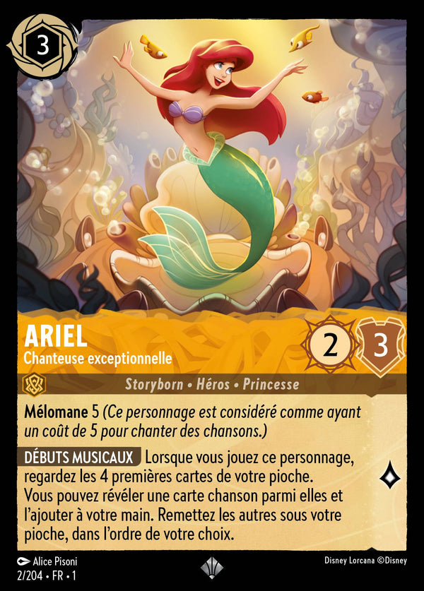Ariel - Chanteuse exceptionnelle — Carte Disney Lorcana 2 Premier Chapitre