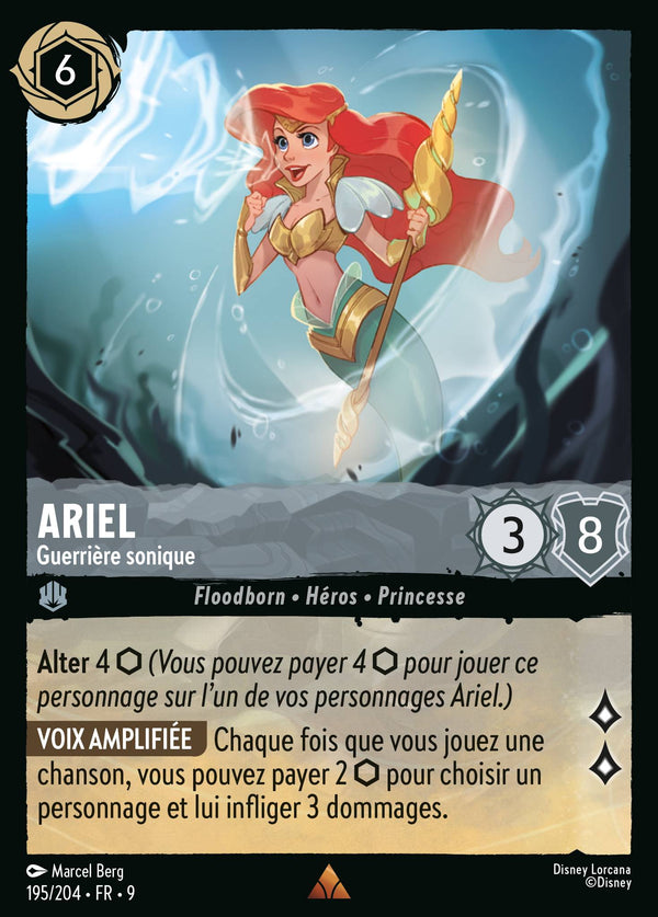 Ariel - Guerrière sonique — Carte Disney Lorcana 195 Fabuleux