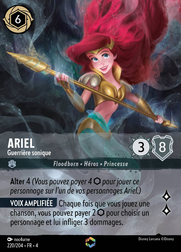 Ariel - Guerrière sonique — Carte Disney Lorcana 220 Le Retour d'Ursula