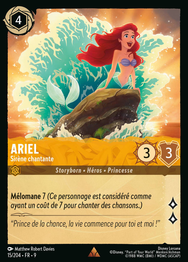 Ariel - Sirène chantante — Carte Disney Lorcana 15 Fabuleux