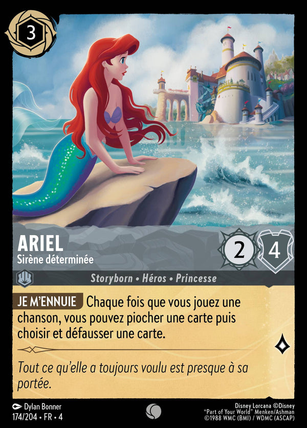 Ariel - Sirène déterminée — Carte Disney Lorcana 174 Le Retour d'Ursula