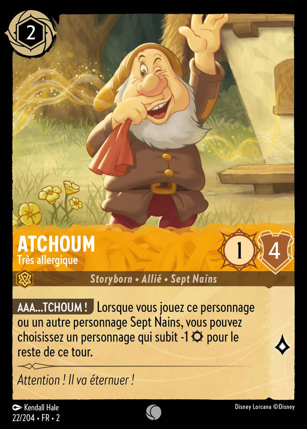 Atchoum - Très allergique — Carte Disney Lorcana 22 L'Ascension des Floodborn