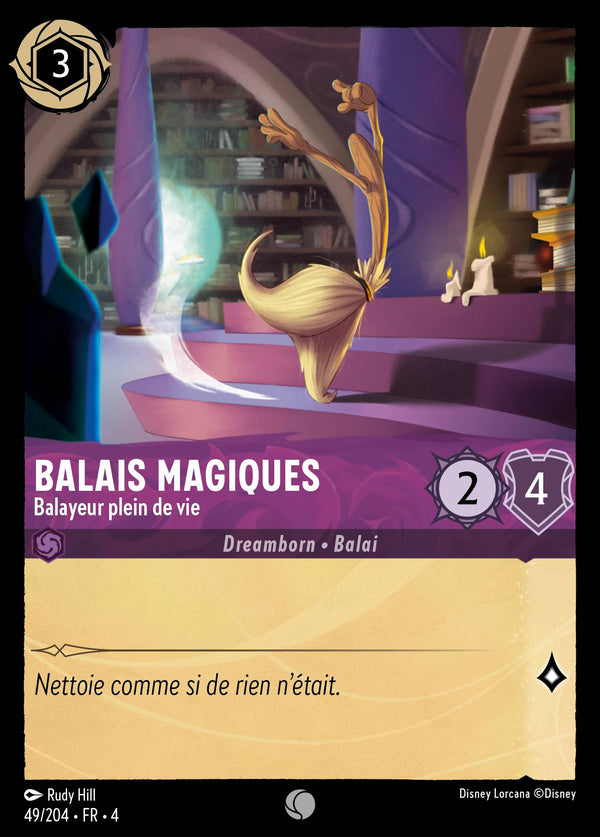 Balais magiques - Balayeur plein de vie — Carte Disney Lorcana 49 Le Retour d'Ursula